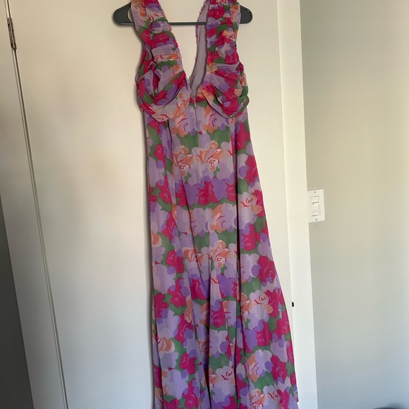 ASOS Ruched Floral Maxi Dress - Picture 3 of 4